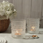 24pcs Large Votive Candle Holder, 2.7 * 3.5in Clear Glass Tea Light Candle Holders Bulk for DIY Wax Wedding Table Decor & Christmas Thanksgiving