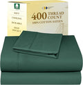 California Design Den Twin XL Sheet Sets - 400 Thread Count Sateen, 100% Cotton Sheets Set, Deep Pockets, Cooling and Durable Bedding for Dorm Rooms & Adults - Hunter Green