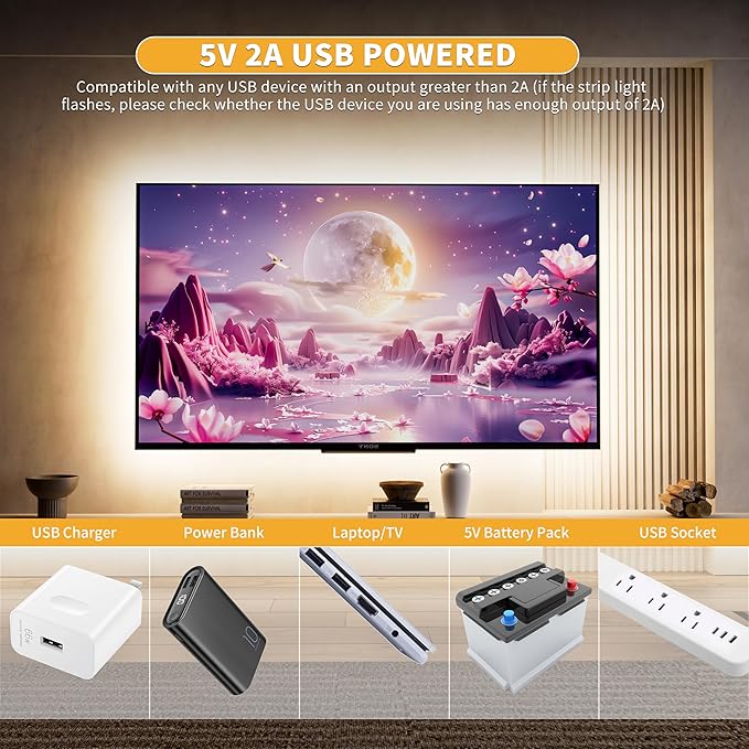 PAUTIX 5V USB COB LED Strip Light 6.56ft/2m 640LEDs Dimmable 4000K Natural White CRI90+ with RF Remote,1200lm,Flexible Tape Light for Under Cabinet,Bedroom,TV Backlight,Kitchen,Home DIY Lighting