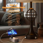 Table Lamps for Living Room Set of 2, Farmhouse Touch Lamps for Nightstand with USB A+C, 26.5" Rustic Bedside Lamp for Bedroom End Tables