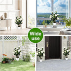 2Pack Artificial Camellia Tree, 2FT Faux Camellia Plant in Pot with White Flowers for Spring Home Front Door Outdoor Indoor Decoration,White