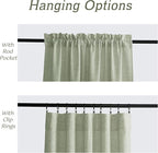 RYB HOME Linen Sheer Curtains and Drapes for Living Room and Dining Room 120 inches Length, Breathable Weave Textured/Rod Pocket Semi Sheer Curtains, Sage Green, W 52 x L 120 inches, 2 Panels Set