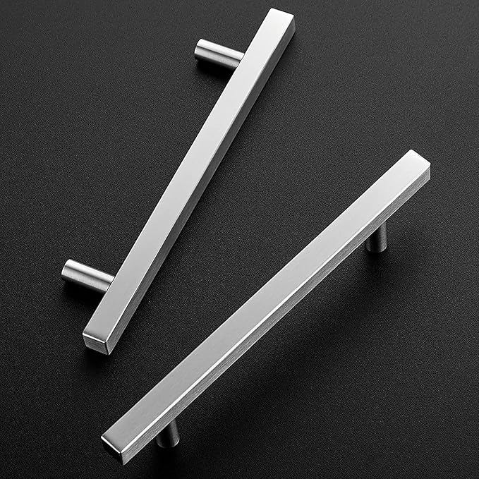 Ravinte Brushed Nickel Cabinet Handles 30 Pack 5 inch Satin Nickel Square Cabinet Pulls Silver Hardware for Kitchen Cabinets Modern Cabinet Pulls 7-3/8 inch Overall Length Stainless Steel Drawer Pulls