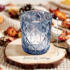 48pcs Blue Votive Tealight Candle Holders, Glass Tea Light Candle Holders for Table Centerpieces, Candle Holder for Wedding Decor, Gift, Home Decoration（Blue,48）
