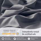 LuxClub 5 PC Split King Sheet Set Sheets Deep Pockets Wrinkle Free Cooling Sheets Machine Washable Hotel Bedding Silky Soft - Light Grey Split King
