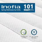 Inofia Twin Mattress, 12 Inch Hybrid Innerspring Single Mattress Cool Bed, Breathable Soft Knitted Fabric Cover, Medium Firmness