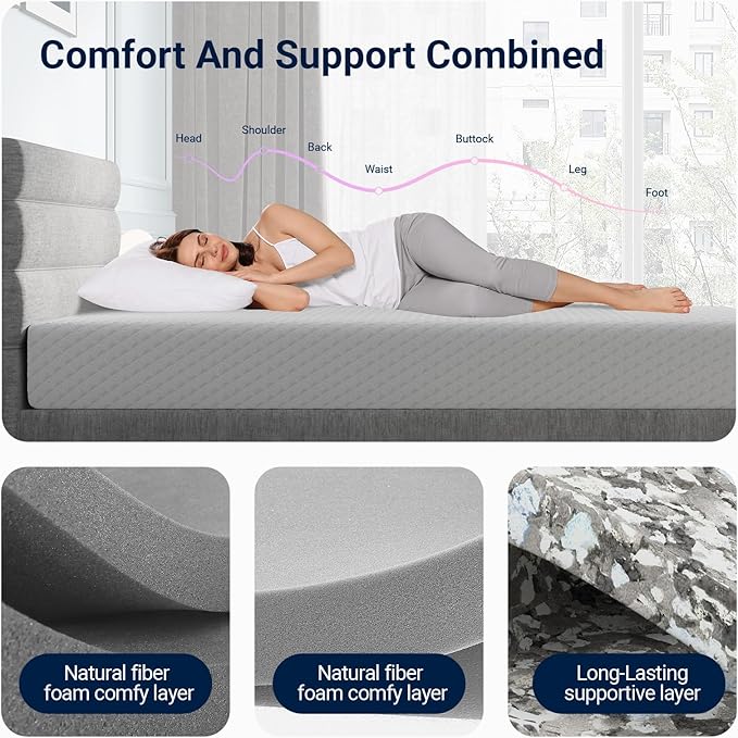Avenco 6 Inch Full Size Mattress, Memory Foam Full Mattress in a Box for Comfort Sleep & Pressure Relief, CertiPUR-US Certified Medium Firm Full Mattresses