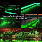 48ft Green LED Rope Lights Outdoor Waterproof - 324 LEDs Christmas Rope Lights, 120V ETL Certified, Connectable to 192ft, w/24 Mounting Clips & Screws - St. Patrick's Garden Decor