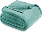 Exclusivo Mezcla Fleece Blanket Queen Size for Bed, Super Soft and Warm, All Season Use, Cozy, Plush, Lightweight, 90x90 Inches, Celadon