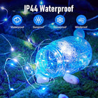 5 Pack Fairy Lights Battery Operated, 7 Feet 20 Led String Lights with Timer, Waterproof Firefly Lights on Silver Wire for Home Party Wedding Christmas Decorations, 6 Hours on/18 Hours Off, Blue White