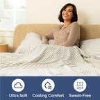 King Size 4 Piece Sheet Set - Comfy Breathable & Cooling Bed Sheets Set - Hotel Luxury Bedding for Women, Men, Kids, Teens, Boys & Girls - Deep Pockets, Soft, Wrinkle Free - Oeko-Tex - Beige Stripes 2