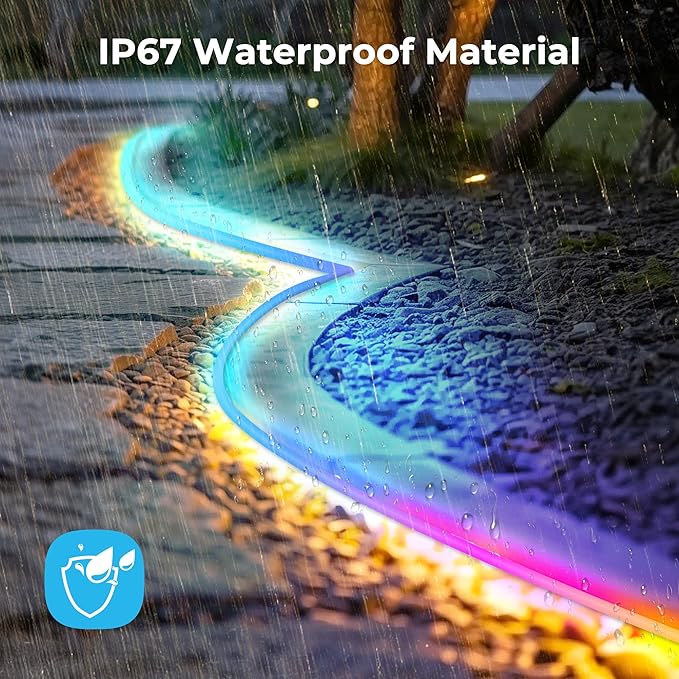 50FT LED Neon Rope Lights, Flexible Led Rope Lights Control with App/Remote, IP67 Outdoor RGB Color Changing Led Neon Lights Waterproof, Music Sync Led Strip Lights for Bedroom Decor
