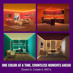 WiZ LED Smart Light Strip - Sunset to Sunrise Automation + Preset Light Modes + Control with Voice or App, Full Color RGB, Works with Alexa, Google Home, and HomeKit - 50 ft Cut to Fit (Pack of 4)
