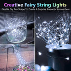 4 Pack 60LED Christmas Battery Operated Fairy Lights with Remote, 8 Modes String Lights with Timer, Dimmable, Memory Function, Waterproof Twinkle Lights for Outdoor Indoor Christmas Decor(Cool White)
