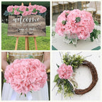 AVIVIHO 65pcs Fake Flowers Pink Hydrangea Artificial Flowers Bulk Realistic Hydrangeas Silk Flowers with Stems for Party,Home,Weddings,Table,Florals DIY Project,Arch Backdrop Decoration