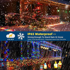 Motion Sensor Music Christmas Lights Outdoor Indoor, 108FT 300LED Christmas Tree Lights, Multicolor Christmas String Lights for Tree Party Holiday