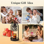 Lococo Candle Warmer Lamp Wax Light: Wax Melt Warming Lamps for Jar Candles with Timer Dimmable for Birthday Christmas Gift, Room, New House, Bedroom, Vintage Home Decor, Black + Fairy Moon