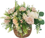 Artificial Flowers 25pcs Fake Roses, Caramel Foam Rose Faux Flower for DIY Wedding Bouquets Bridal Shower Centerpieces Floral Arrangements Home Decorations Party Backdrops Table