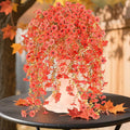 6 Bundles Artificial Fall Flowers for Outdoors Fake Plants Garden Home Fall Decor,UV Resistant Realistic Silk Faux Autumn Flower Indoor Outside Front Porch Patio Balcony Yard Farmhouse(Orange)