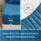 CozyLux Queen Comforter Set Teal, 7 Pieces Bed in a Bag, Teal Comforter Queen Size, All Season Bedding Sets with Stitch Quilted Comforter, Flat Sheet, Fitted Sheet, Pillowcases