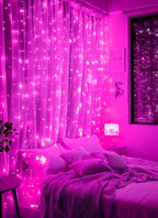 Brightown 300 LED Fairy Curtain Lights, 9.8ft x 9.8ft Curtain String Lights, USB Plug in 8 Lighting Modes LED Christmas String Hanging Lights with Remote for Bedroom Indoor Outdoor Weddings Party Xmas