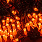 Dazzle Bright Orange Halloween Mini Lights, 20FT 100 Count Waterproof Incandescent Lights Plug in, Connectable Halloween Decorations for Indoor Outdoor Party Yard