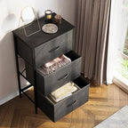 AODK Dresser for Bedroom Nightstand Small Dressers Chest of Drawers End Table for Living Room, Closet Dresser with 3 Storage Drawers Organizer Clothes, Dark Grey