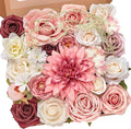 Alecono Artificial Flowers, Pink Fake Flowers for Decorastion, Wedding Flowers for Cake Party Home Table Centerpieces Decor