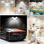 4Pack LED Garage Light Bulb,Mini 50W LED Garage Ceiling Lights 4 Adjustable Panels,5000Lumen Garage LED Light Bulb,E26 6500K Daylight LED Shop Lights for Garage,Kitchen,Indoor,Attic Light