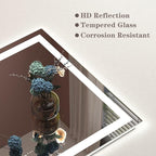 Led Lighted Bathroom Mirror 48x36, Dimmable Vanity Mirror with Lights, Anti-Fog (Backlit and Front Lighted)