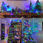 66Ft 200LED Multicolor Christmas Lights Plug in,Connectable Christmas Tree Lights,8 Modes String Lights Indoor Outdoor for Tree Party Bedroom Garden Decor (Clear Wire)