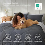 Bedsure Dark Grey Twin XL Comforter Set - 5 Pieces Reversible Twin XL Bed in a Bag for College, Extra Long Twin Bed Set Dark Grey with Comforters, Sheets, Pillowcase & Sham