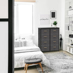 SIMPLE HOUSEWARE 8 Drawer Wide Dresser Tall Storage Tower, Dark Grey