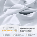 LuxClub 4 PC Sheet Set Bed Sheets Deep Pockets 16" Eco Friendly Wrinkle Free Cooling Machine Washable Hotel Bedding Silky Soft - Baby Blue Full