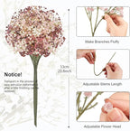 Baby Breath Fall Flowers Artificial Bulk, 15Pcs Fall Decor Fake Gypsophila Plants Bouquets Flowers Real Touch Faux Babies Breath Arrangement for Home Autumn Wedding Party Vase Decoration Pink