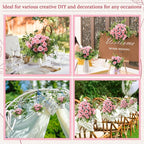 Zeyune 8 Pack 12 Inch Valentines Artificial Rose Bouquet Silk Roses Flowers Bunches Bulk Fake Roses for Wedding Bridal Home Office Garden Parties Decoration(Light Pink)