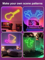 Neon Rope Lights, 50Ft RGB LED Strip Lights - App & Remote Control, Music Sync, IP67 Waterproof, Flexible Cuttable Neon Lights for Bedroom, Gaming, Party, Outdoor Decor, Multiple Modes