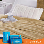 Walensee Fleece Blanket Plush Throw Fuzzy Lightweight (XL-Twin Size 66x90 Tan Camel/Taupe) Super Soft Microfiber Flannel Blankets for Couch, Bed, Sofa Ultra Luxurious Warm and Cozy for All Seasons