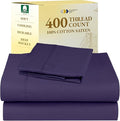 California Design Den Twin Sheets Set - Soft 400 Thread Count Sateen, Natural 100% Cotton Sheets with Deep Pockets, Cooling and Durable Bedding Set - Purple