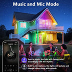 LETIANPAI 500FT Permanent Outdoor Lights,RGB Eaves Lights with App Control Remote,DIY Scene Modes IP67 Waterproof Outdoors Under Eave Lighting,Outdoor Light for Garden Decor