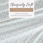 Linen Market Double-Brushed Patterned Microfiber Queen Sheet Set 4 Piece – Oeko-TEX Certified Ultra Soft & Wrinkle-Free - 16" Deep Pocket Sheets - Easy Care Queen Size - Burst of Vines Light Blue