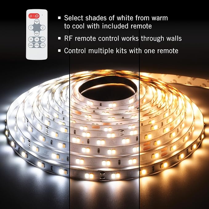 Armacost Lighting 421501 Ribbon Flex Home Tunable White LED Tape Light Kit with Remote, 16 ft