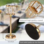 3 Arms Crystal Candle Holders, Arch Candlestick Table Candelabras Centerpieces for Wedding, Dinning Room, Cabinet Ornaments, Home Decoration, Gift (3-arm Arched Set, Gold)