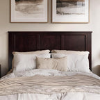 AFI, Madison Queen Solid Wood Panel Headboard with Attachable Charger, Espresso