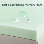 ZINUS 3 Inch Green Tea Memory Foam Mattress Topper, Smaller, More Convenient WonderBox Packaging, Pressure-Relieving Layers, CertiPUR-US Certified, Short Queen