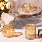 48Pcs Gold Votive Candle Holders - Glass Candle Holder Bulk for Table Centerpiece, Tea Lights Candle Holders for Home, Christmas Party & Wedding Shower