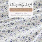 Linen Market 4 Piece Queen Sheet Set - Breathable, Double-Brushed Patterned Cooling Sheets – Oeko-TEX Certified Ultra Soft & Wrinkle-Free 16" Deep-Pocket Queen Sheets - Easy Care Blossoms Light Blue