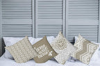 Ambesonne Geometric Throw Pillow Cushion Case Pack of 4, Home Phrase Minimal Zigzag Squama Dahlia Flowers Chevron Tribal, Modern Accent Double-Sided Digital Printing, 18", Cocoa White Charcoal Grey