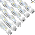 CNSUNWAY LED Shop Lights 2FT, (6 Pack) 20W High-Efficiency Under Cabinet Lighting (6500K Cool White), V-Shaped Linkable T8 Tube Light Fixtures – Shop Light for Workbench, Kitchen, Workshop, ETL Listed