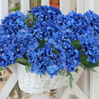 Auihiay 64PCS Royal Blue Hydrangea Artificial Flowers, Silk Hydrangea Heads with Stems, Fake Flowers for DIY Wedding Centerpiece, Home, Party, Baby Shower, Garden Decoration